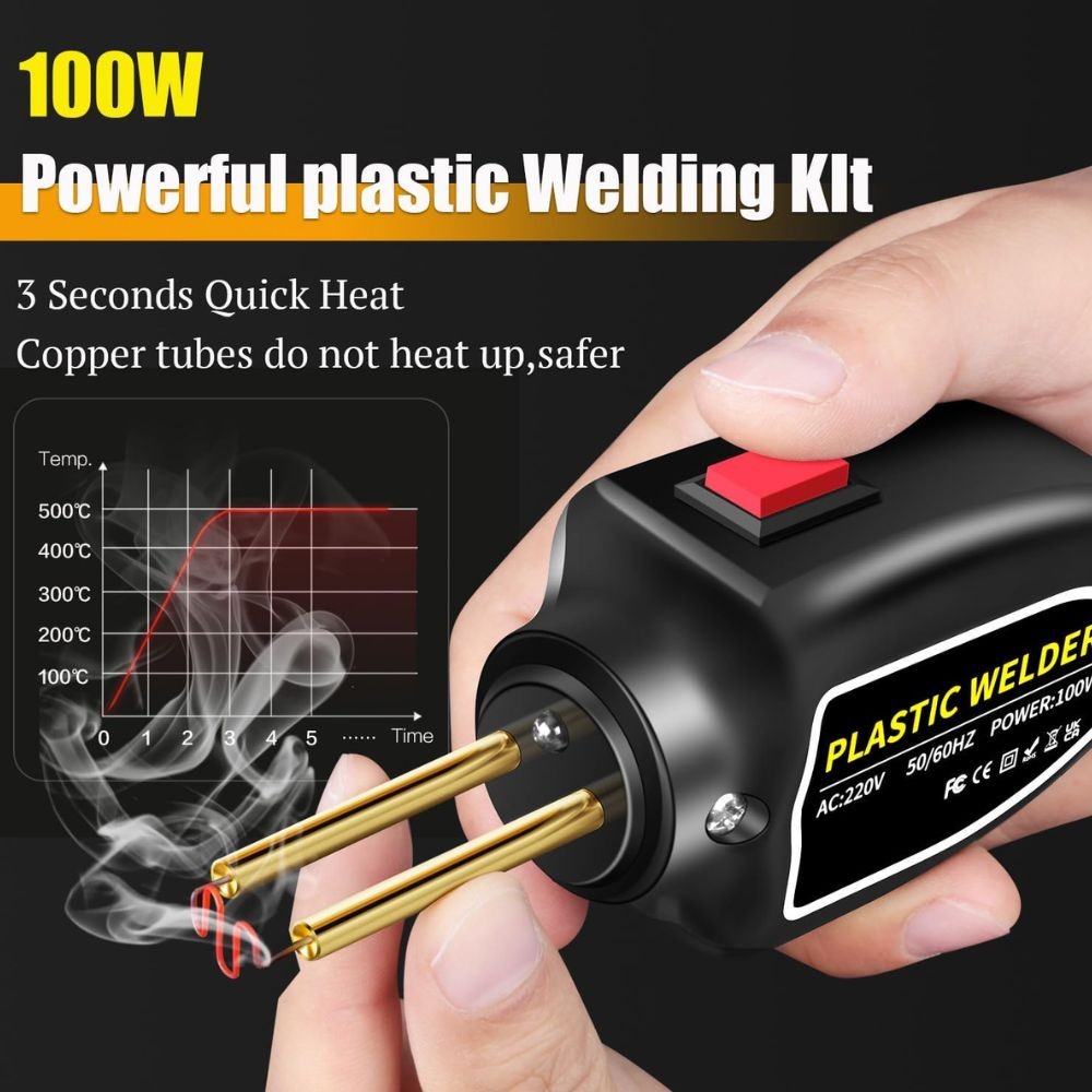 1OO W Plastic Welder Bumper Repair Kit Hot Stapler Plastic Welding Machine Car