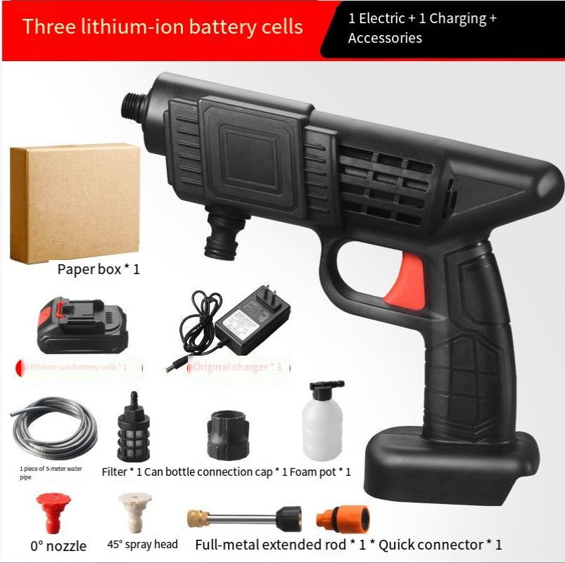 Cordless Electric High-Pressure Car Washer UK Standard With 2 Batteries And 1 Charger, 13L Bucket And Wash Towel