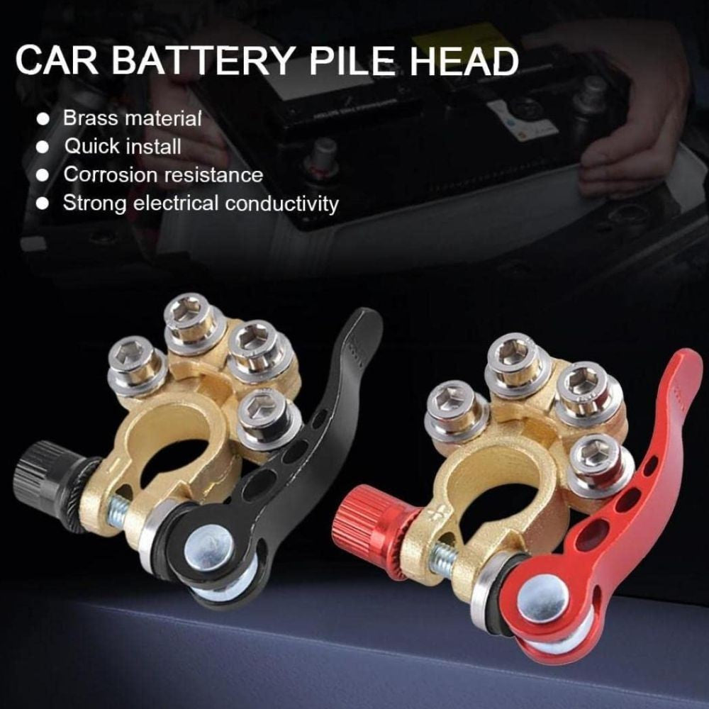 2PCS Quick-Release Battery Terminal Connectors | 12V Clamps for Car, Van & Caravan >RECOMMENDED by CarGuruDIY<