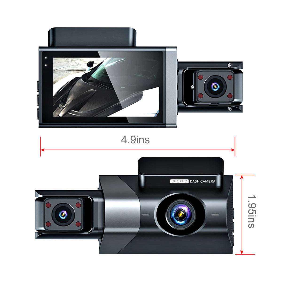 Dashcam - 3-inch Three-recorder