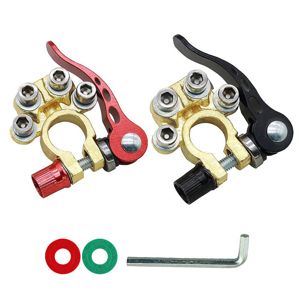 2PCS Quick-Release Battery Terminal Connectors | 12V Clamps for Car, Van & Caravan >RECOMMENDED by CarGuruDIY<