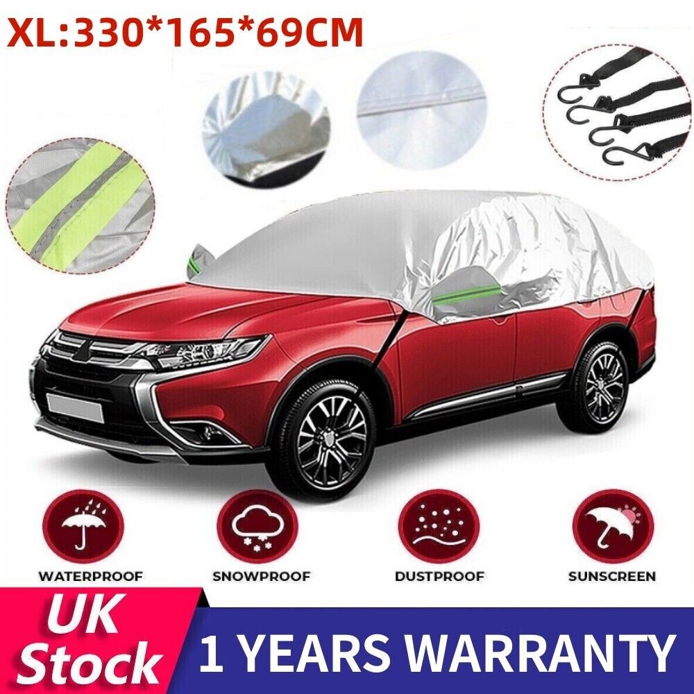 Half Car Cover Top Roof Sun UV  Rain Protection Waterproof Outdoor Universal 190T