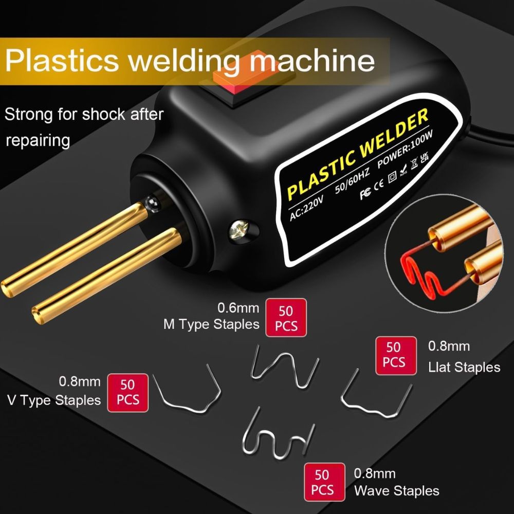 1OO W Plastic Welder Bumper Repair Kit Hot Stapler Plastic Welding Machine Car