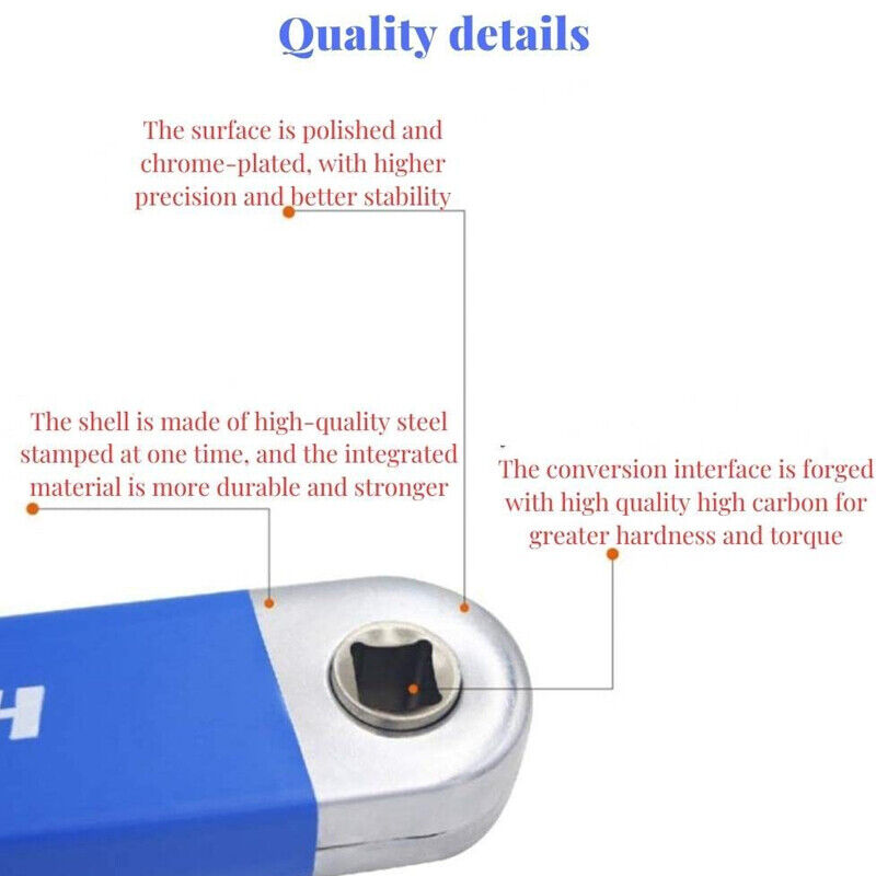 Spanner Extension Wrench Set Offset Ratchet Spanner With Adapters Multifunction-