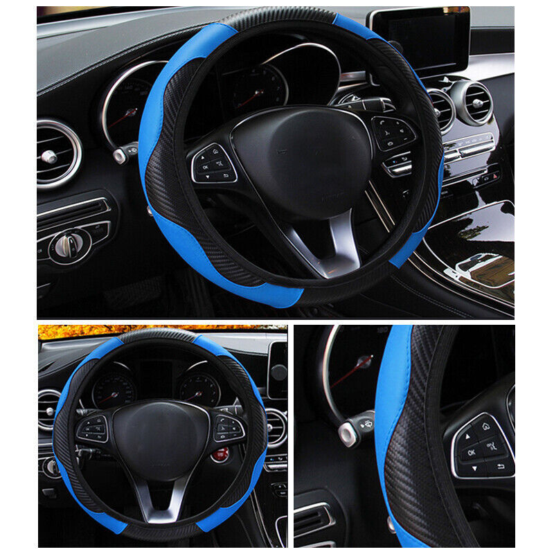 Auto Car Steering Wheel Cover Skidproof Leather Steering Wheel Case For 38cm15
