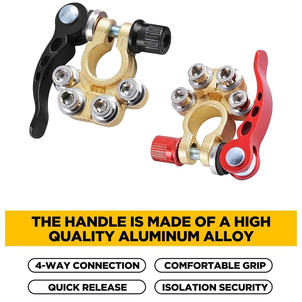 2PCS Quick-Release Battery Terminal Connectors | 12V Clamps for Car, Van & Caravan >RECOMMENDED by CarGuruDIY<