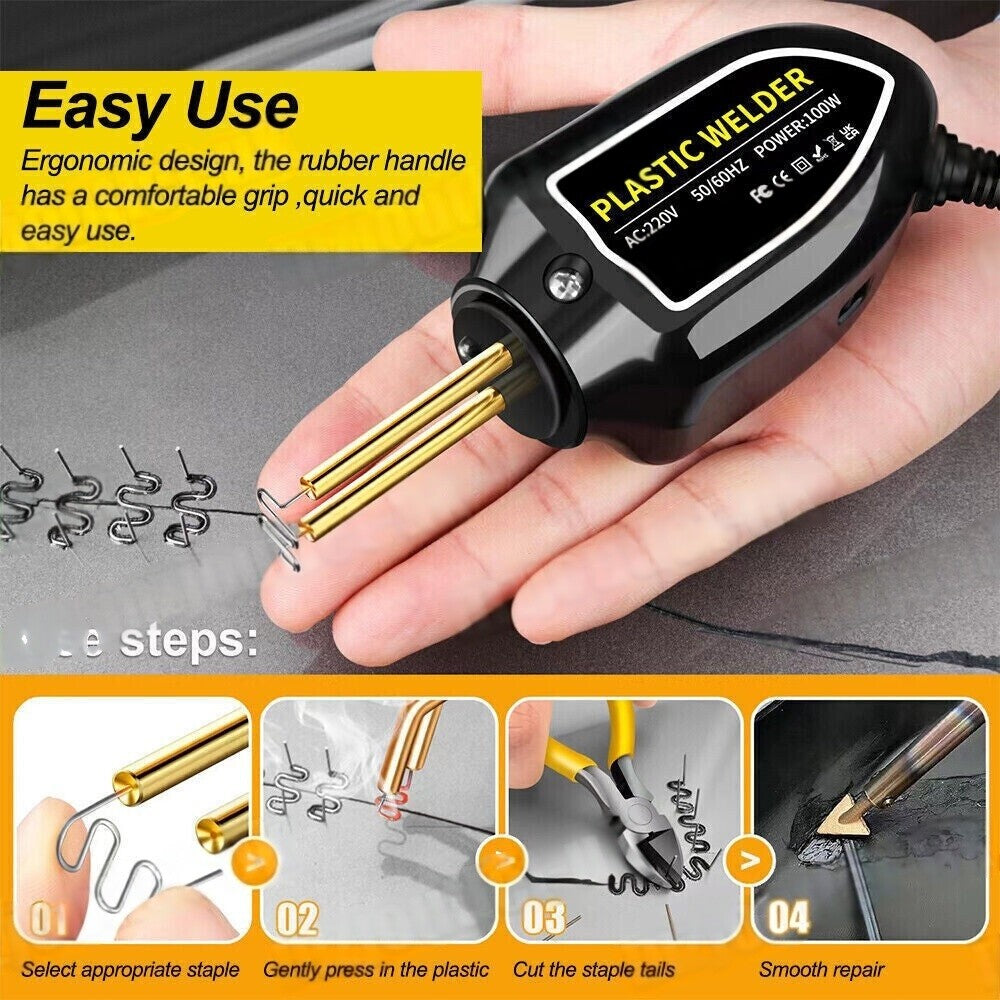 1OO W Plastic Welder Bumper Repair Kit Hot Stapler Plastic Welding Machine Car