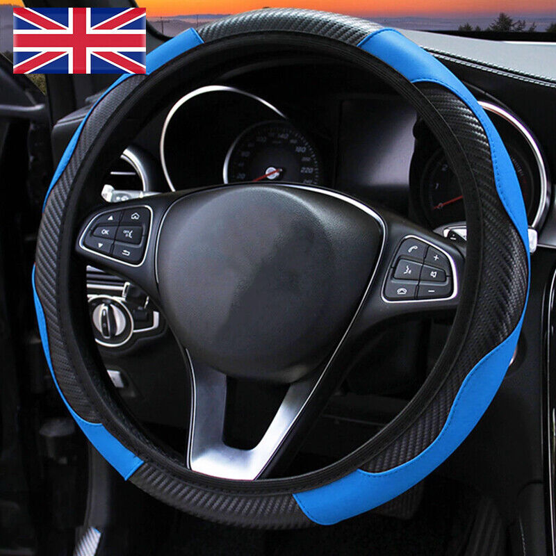 Auto Car Steering Wheel Cover Skidproof Leather Steering Wheel Case For 38cm15