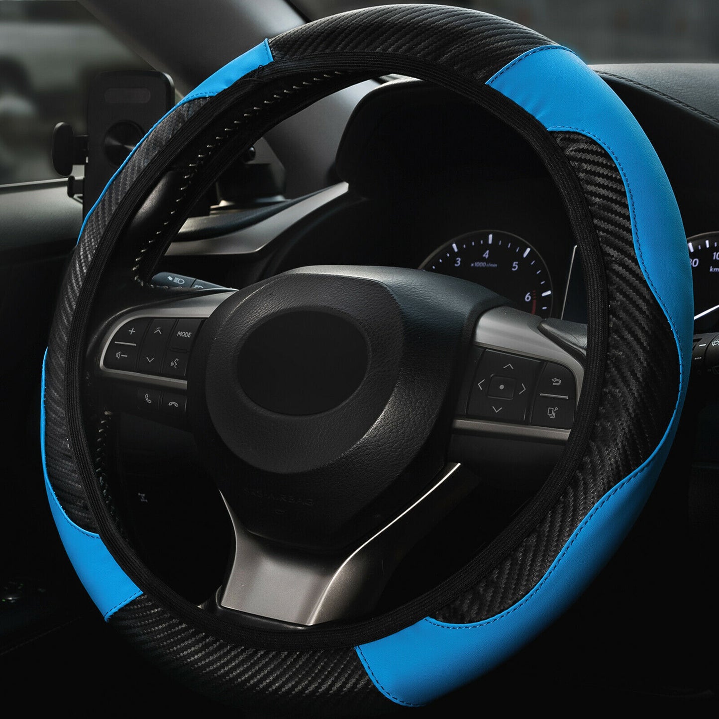 Auto Car Steering Wheel Cover Skidproof Leather Steering Wheel Case For 38cm15