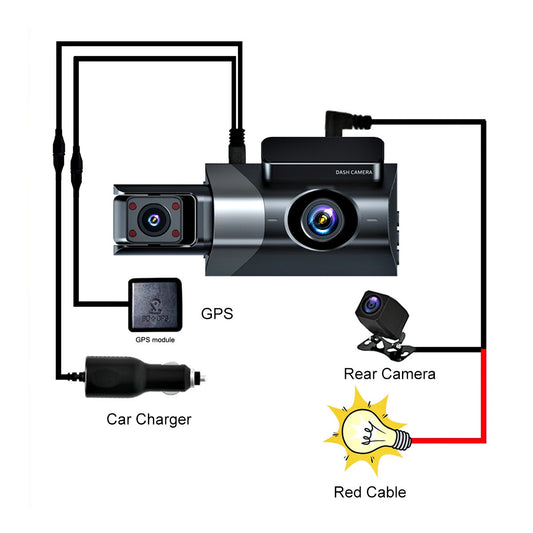 Dashcam - 3-inch Three-recorder