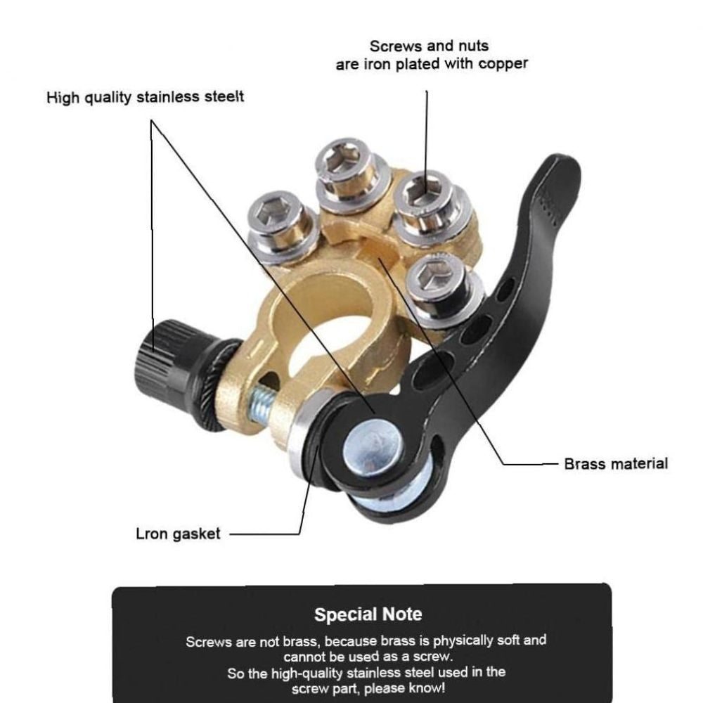 2PCS Quick-Release Battery Terminal Connectors | 12V Clamps for Car, Van & Caravan >RECOMMENDED by CarGuruDIY<