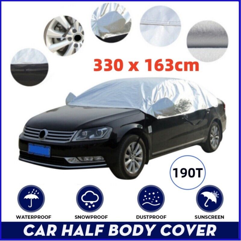 Half Car Cover Top Roof Sun UV  Rain Protection Waterproof Outdoor Universal 190T