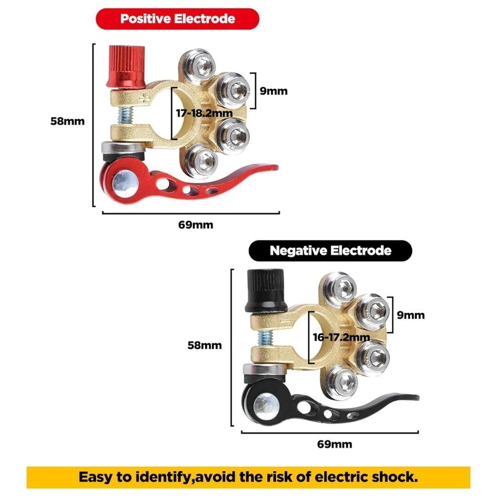 2PCS Quick-Release Battery Terminal Connectors | 12V Clamps for Car, Van & Caravan >RECOMMENDED by CarGuruDIY<